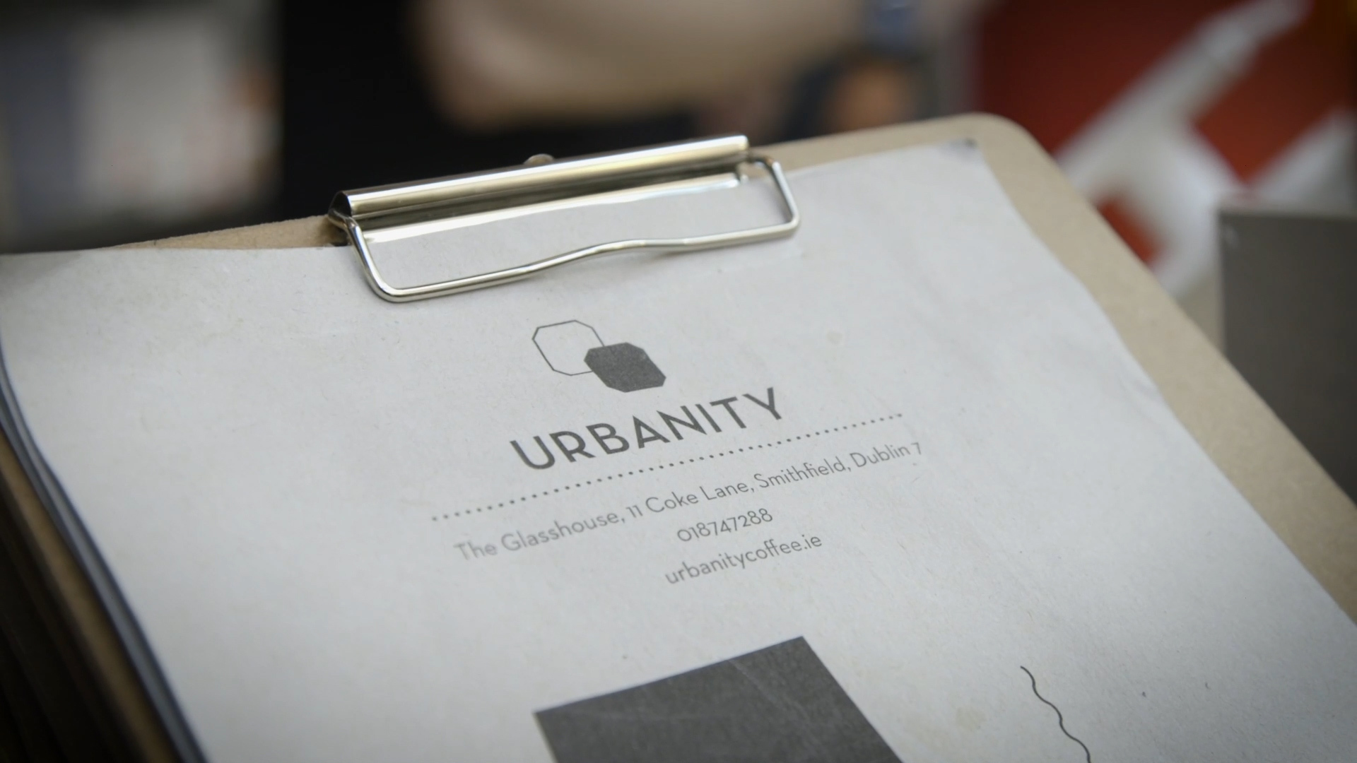 Menu from Urbanity restaurant in Dublin