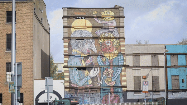 Carousel of different images of Dublin Graffiti art