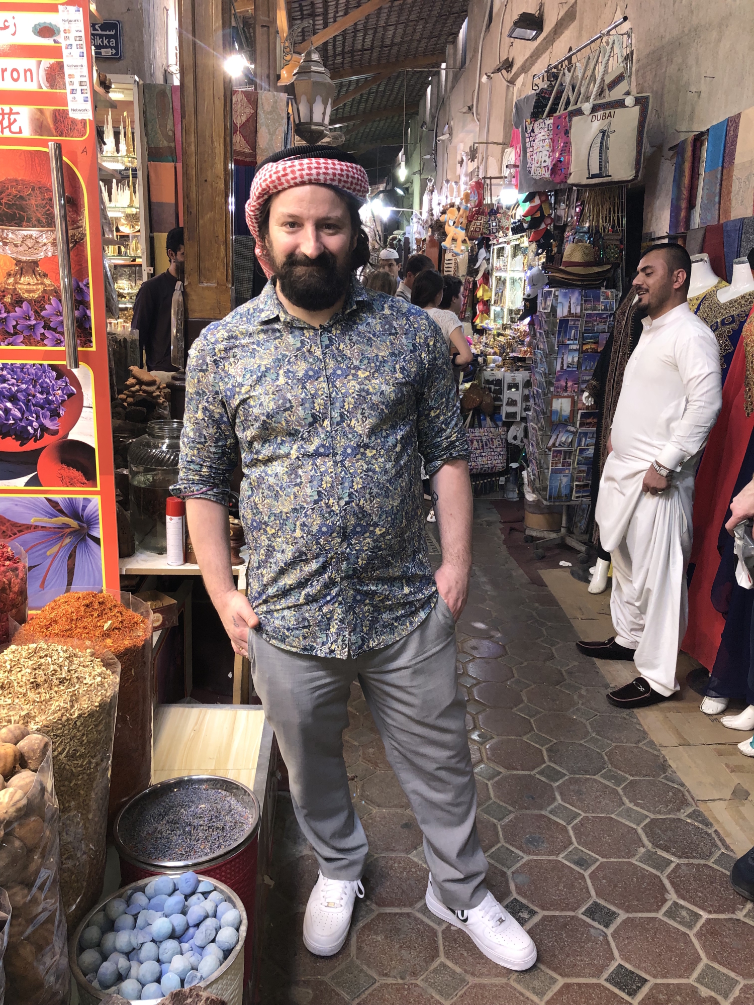 André in a Dubai Bazaar exploring new ingredients and meeting local producers.