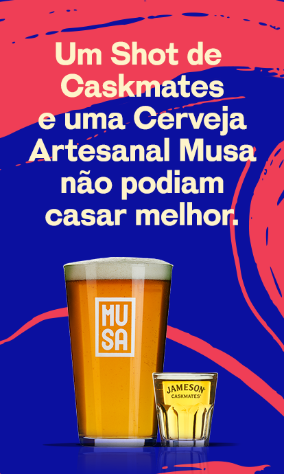 O chaser perfeito? Um shot de Jameson Caskmates e uma Cerveja Artesanal Musa.