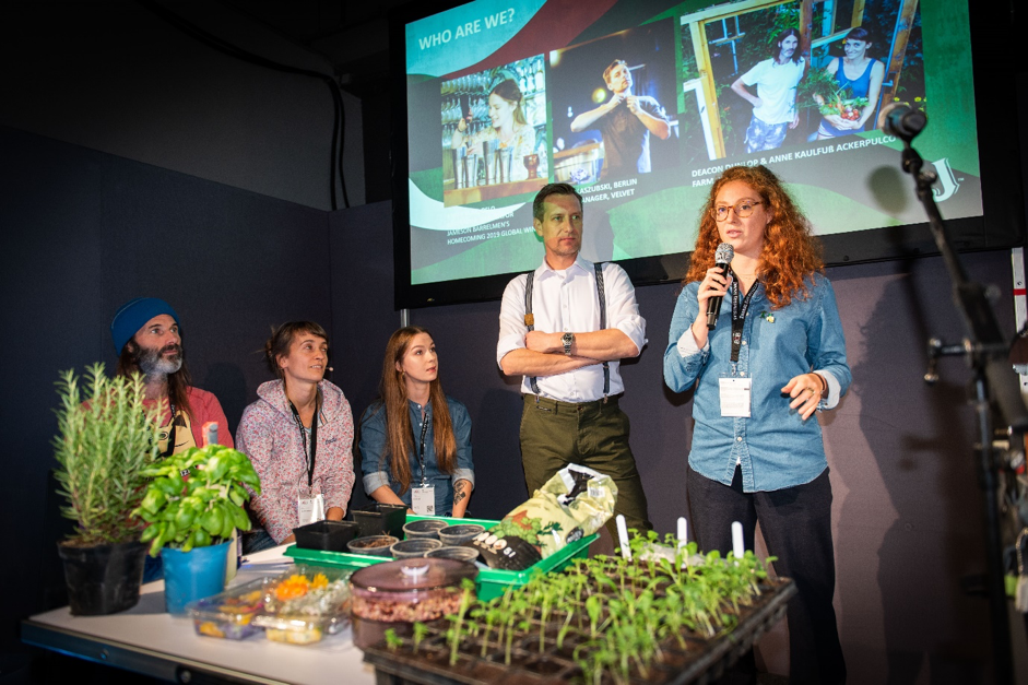 Pauline Des Pins speaking at the Grow Your Own Cocktail Seminar at Bar Convent Berlin